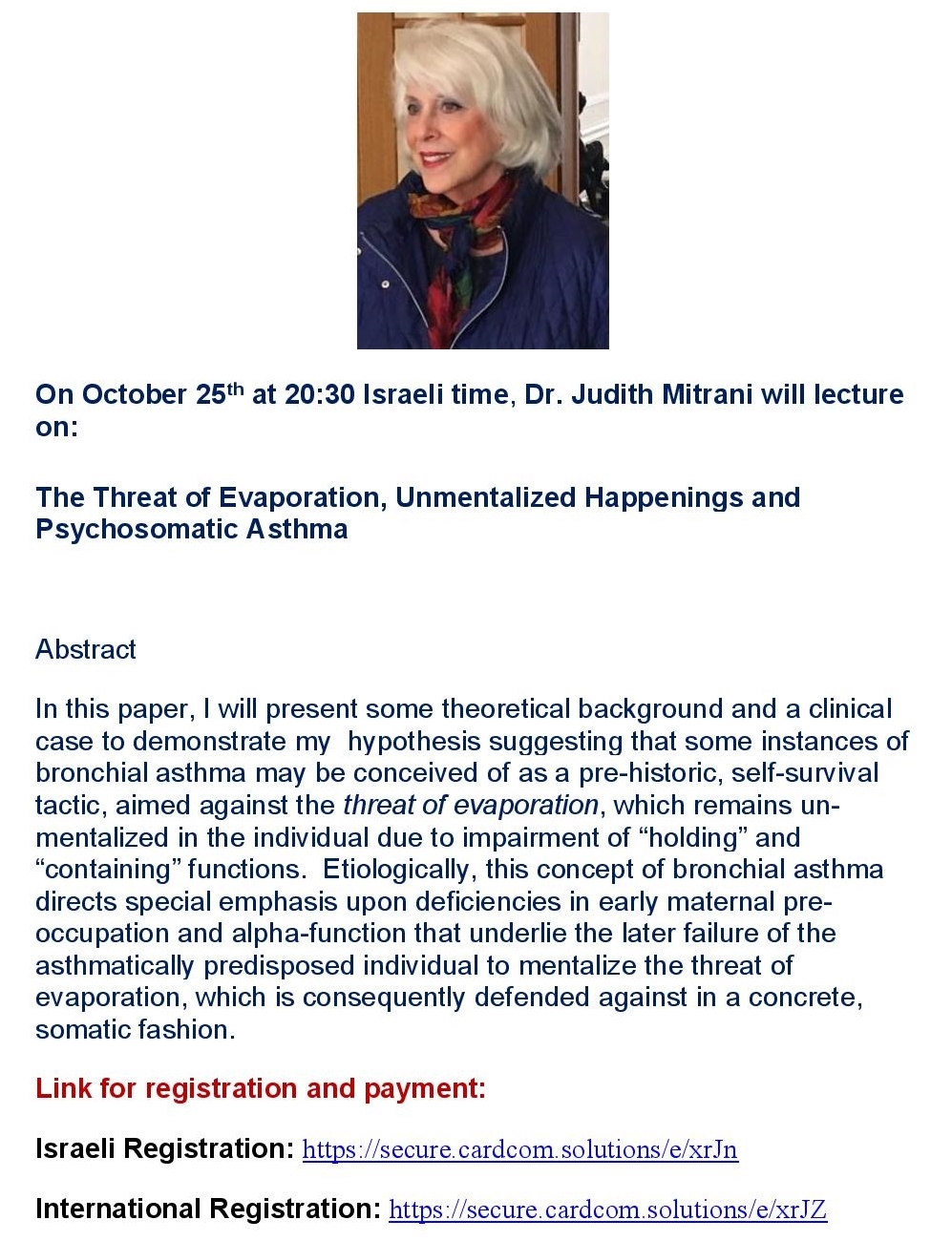 The Threat of Evaporation, Unmentalized Happenings and Psychosomatic Asthma